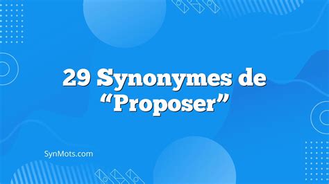 synonymes de proposer